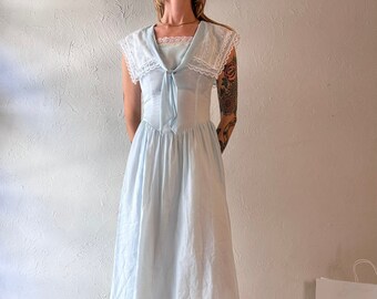 80s 'Gunne Sax' Baby Blue Sailor Dress / small