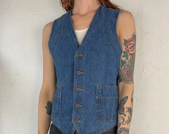 80s 'Lee' Denim Fitted Vest / Small