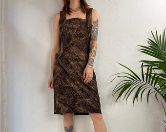 90s 'DJ Summers' Two Piece Leopard Print Set / Medium