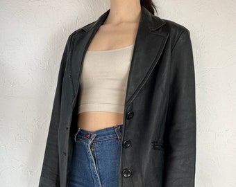 Y2K 'Worthington' Black Leather Lambskin Jacket / Medium