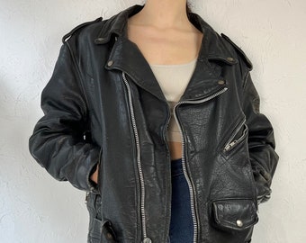 90s 'First' Harley Davidson Heavy Duty Leather Jacket / Large