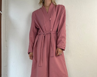 80s Pink Cotton Coat / Medium