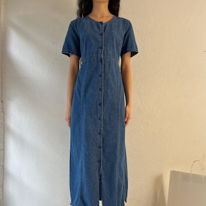Y2K ‘Penmans’ Button Up Denim Dress / Medium