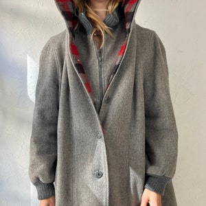 70s Gray Wool Nylon Winter Coat / Medium