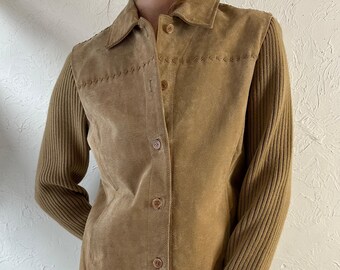 Y2k 'Live a Little' Suede Jacket / Medium