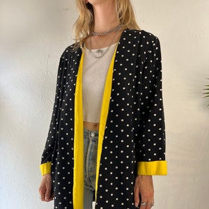 Veste blazer noire à pois « Pervenche » Années 80 / Moyenne