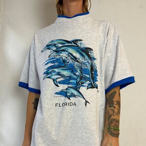 90s 'Bay Bridge' Florida Dolphin T Shirt / Large