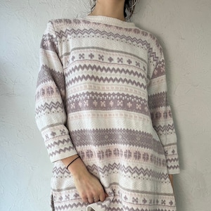 90s &#39;Anreis&#39; Sport Cotton Knit Oversized Sweater / Medium