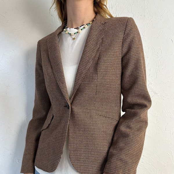 70s 'Louben' Brown Tweed Blazer Jacket / Small