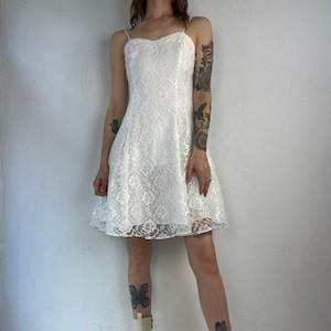 90s White Lace Party Dress / Small image 1