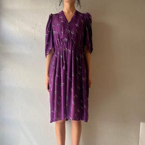 80s ‘James West’ Purple Midi Dress / Medium