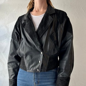 90s 'Chia' Black Leather Jacket / Small