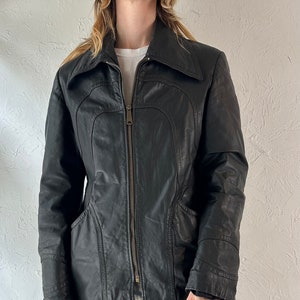 90er Jahre &#39;Vany&#39; Schwarze Lederjacke / Medium