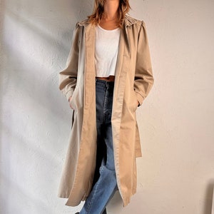 90s &#39;Coat Works&#39; Beige Trench Coat / Medium
