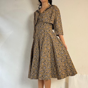 Vintage Lace Matching Dress Jacket Set / Medium