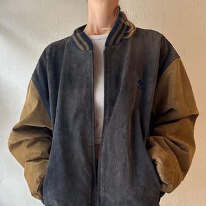 90s ‘Dunbrook’ Suede Bomber Jacket / XL