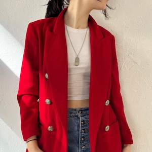 Giacca blazer in lana rossa &#39;Stephanie Andrews&#39; anni &#39;90 / Piccola
