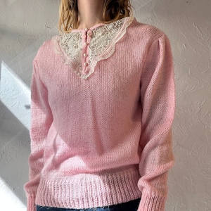 90s 'Charlotte Van Horne' Pink Sweater / Medium