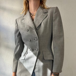 80s &#39;Tailorbrooke&#39; Gray Pinstripe Womens Suit Jacket / Small