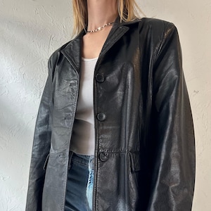 90s ‘Danier’ Black Leather Jacket / Large