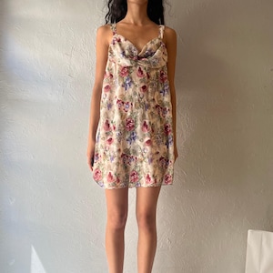90s ‘Private Luxuries’ Sheer Floral Slip Dress / XL