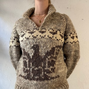 Vintage Hand Knit Eagle Sweater / Small