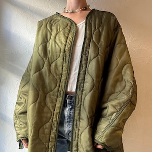 Vintage Authentic Green Army Liner Jacket / Small