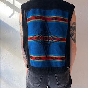 Vintage 'Pendleton' svart mockaväst / Medium