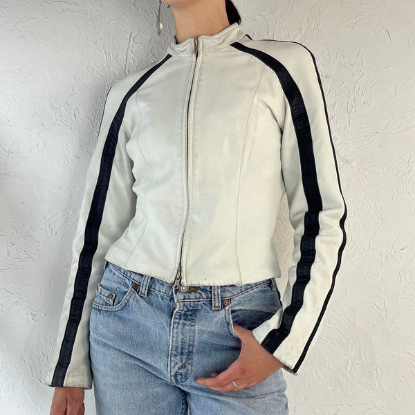 Y2k Racer Leather Jacket Etsy