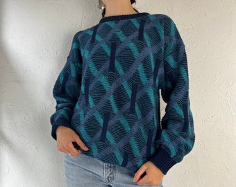 Vintage 'St Michael' Blue Knit Sweater / Large