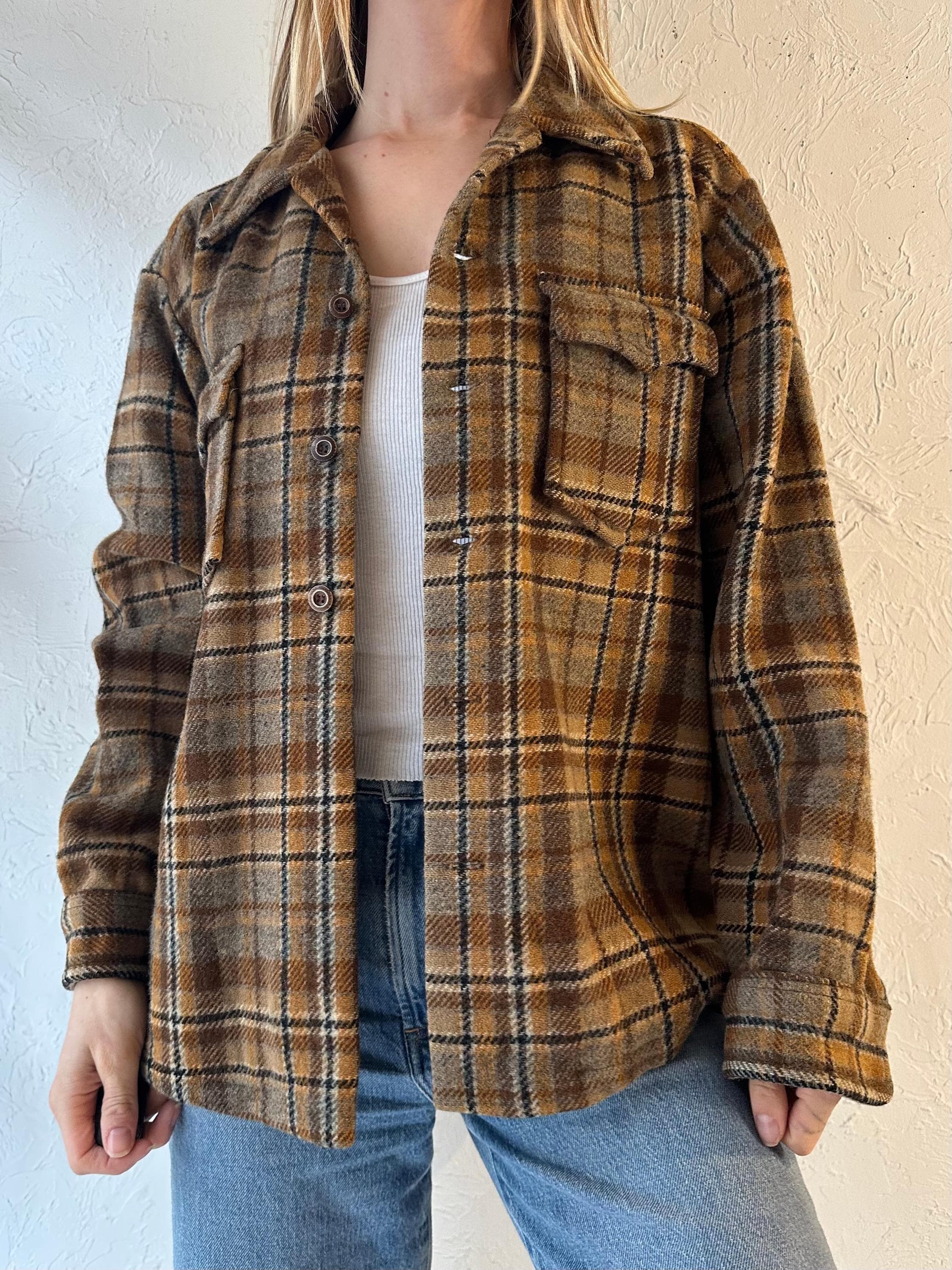 Veste Pendleton Femme, Taille M, 100% Laine Verte, Courte, Matelassée