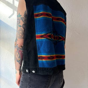 Vintage 'Pendleton' Black Suede Leather Vest / Medium