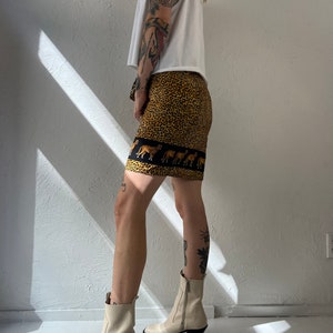 Y2K Animal Print Wrap Skirt / Medium