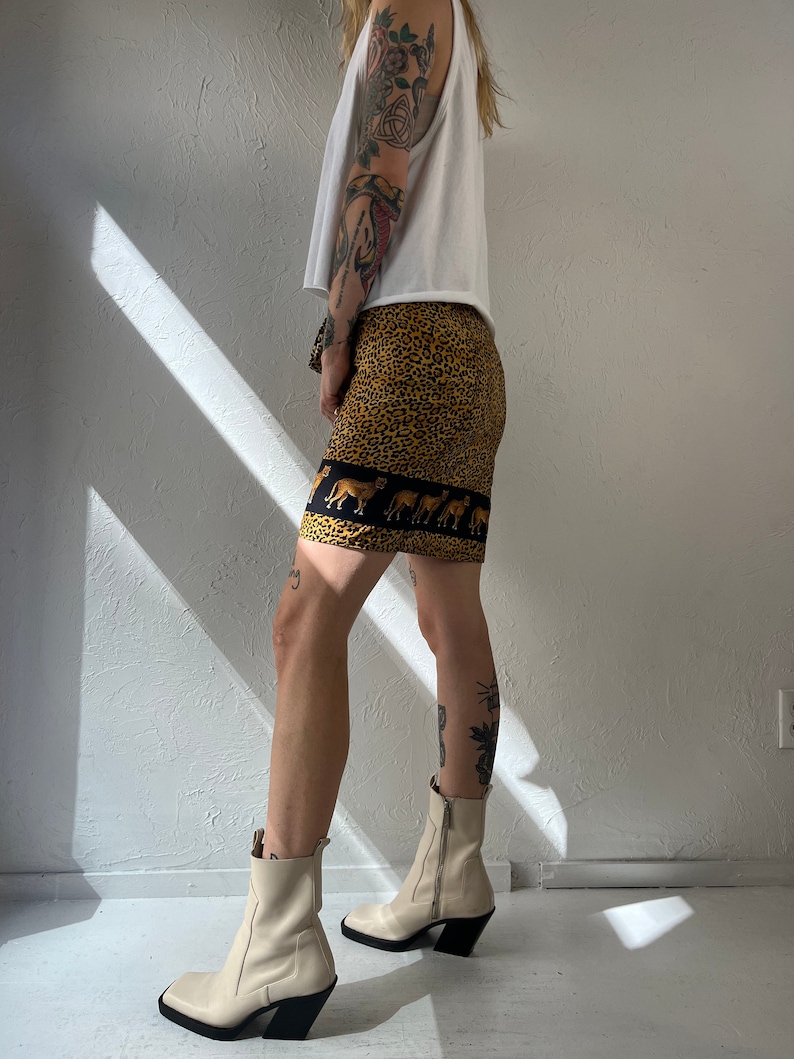 Y2K Animal Print Wrap Skirt / Medium