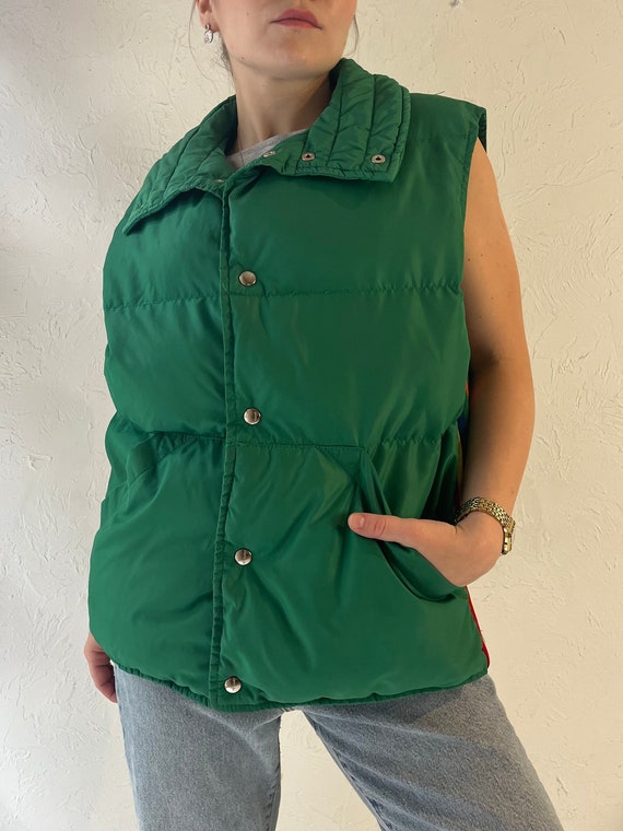 80s 'topher' Green Quilted Nylon Down Puffer Vest / Large - Etsy