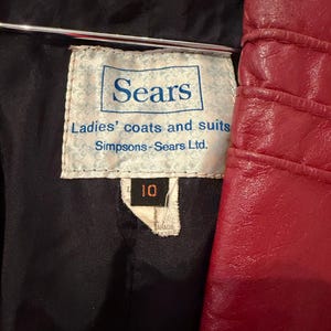 70s 'Sears' Burgundy Leather Jacket / Small