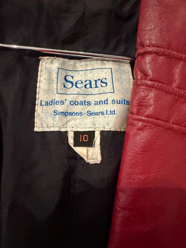 70s 'Sears' Burgundy Leather Jacket / Small