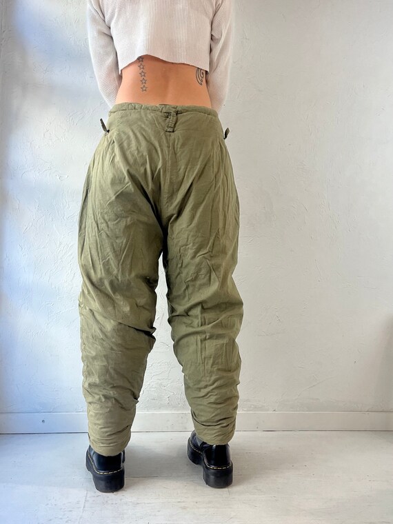 Vintage Army Green Quilted Pants / Medium - image 3