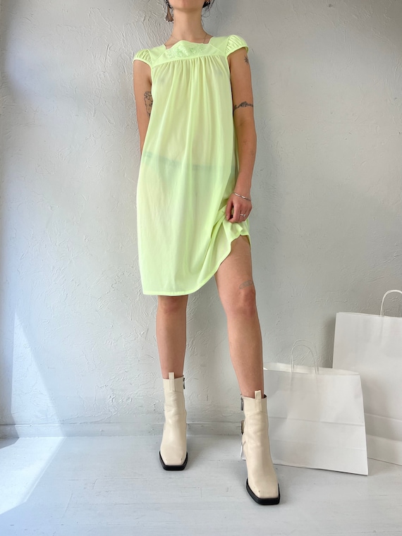 90s Lime Green Sheer Mesh Mini Dress / Small - Etsy 90s Lime Green Sheer Mesh Mini Dress / Small - Etsy
