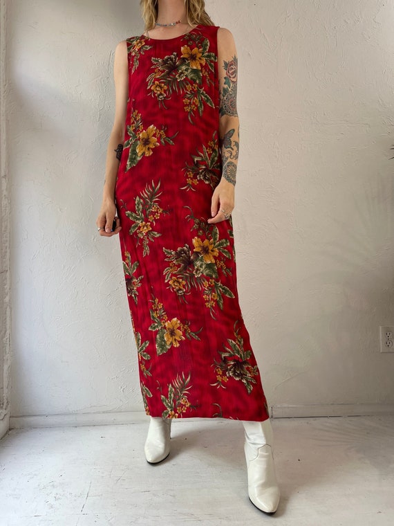 red hawaiian print dress Red Hawaiian Print Revolve Dress by Tiare Hawaii