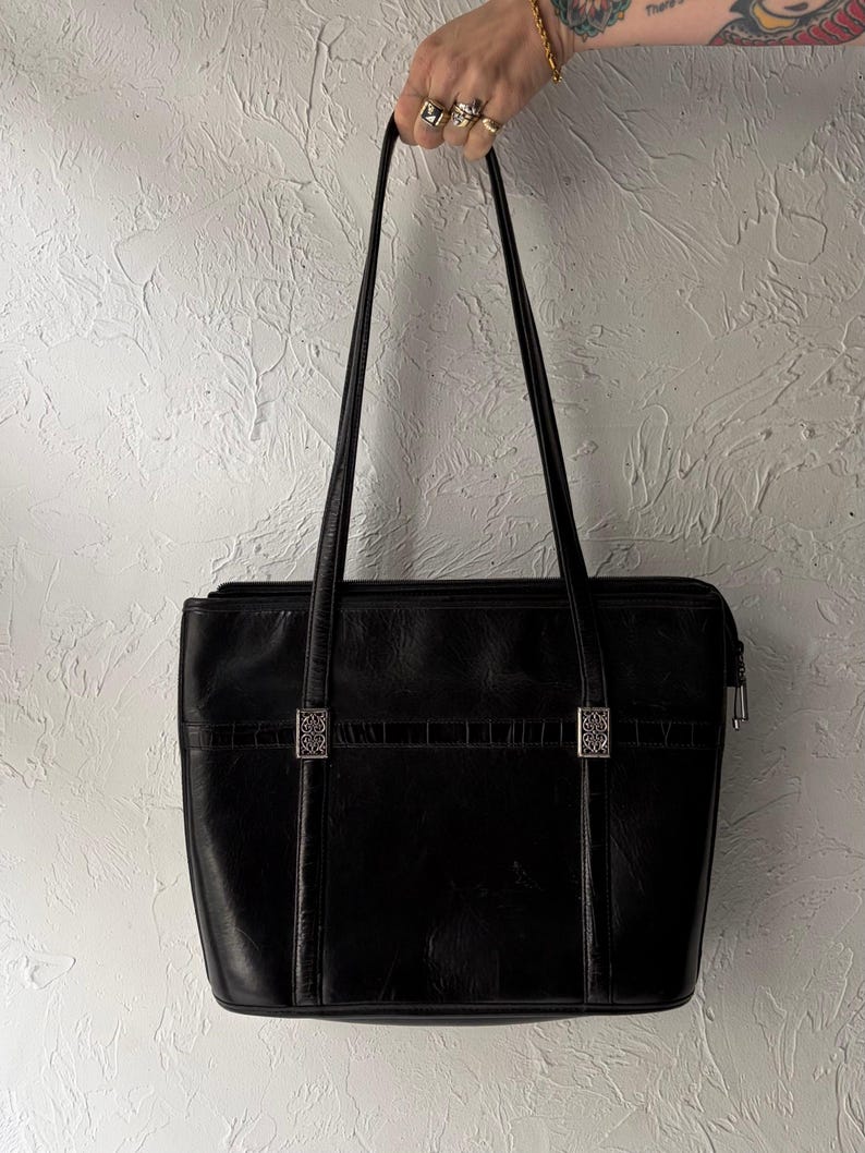Vintage 'Brighton' Black Leather Bag