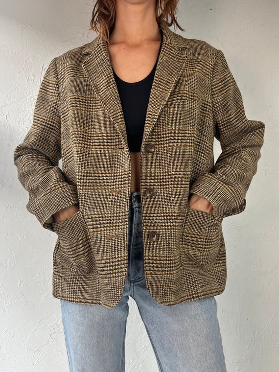 Y2K 'LL Bean' Knit Plaid Suit Jacket / Large - Etsy Norway