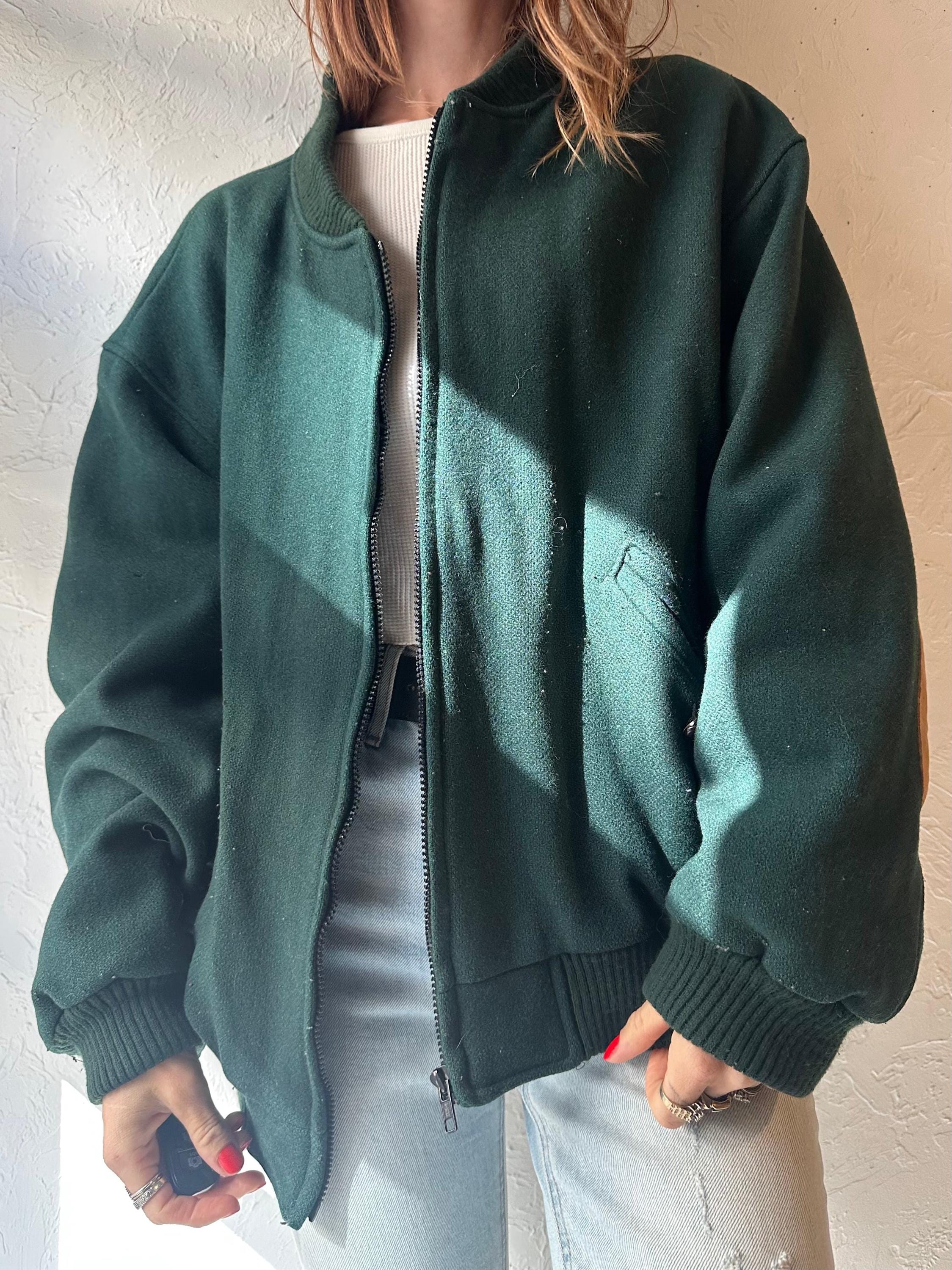 Vintage 80s Wool Bomber Jacket - Etsy