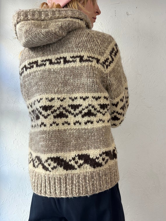 Vintage Hand Knit Hooded Sweater / Small - image 2