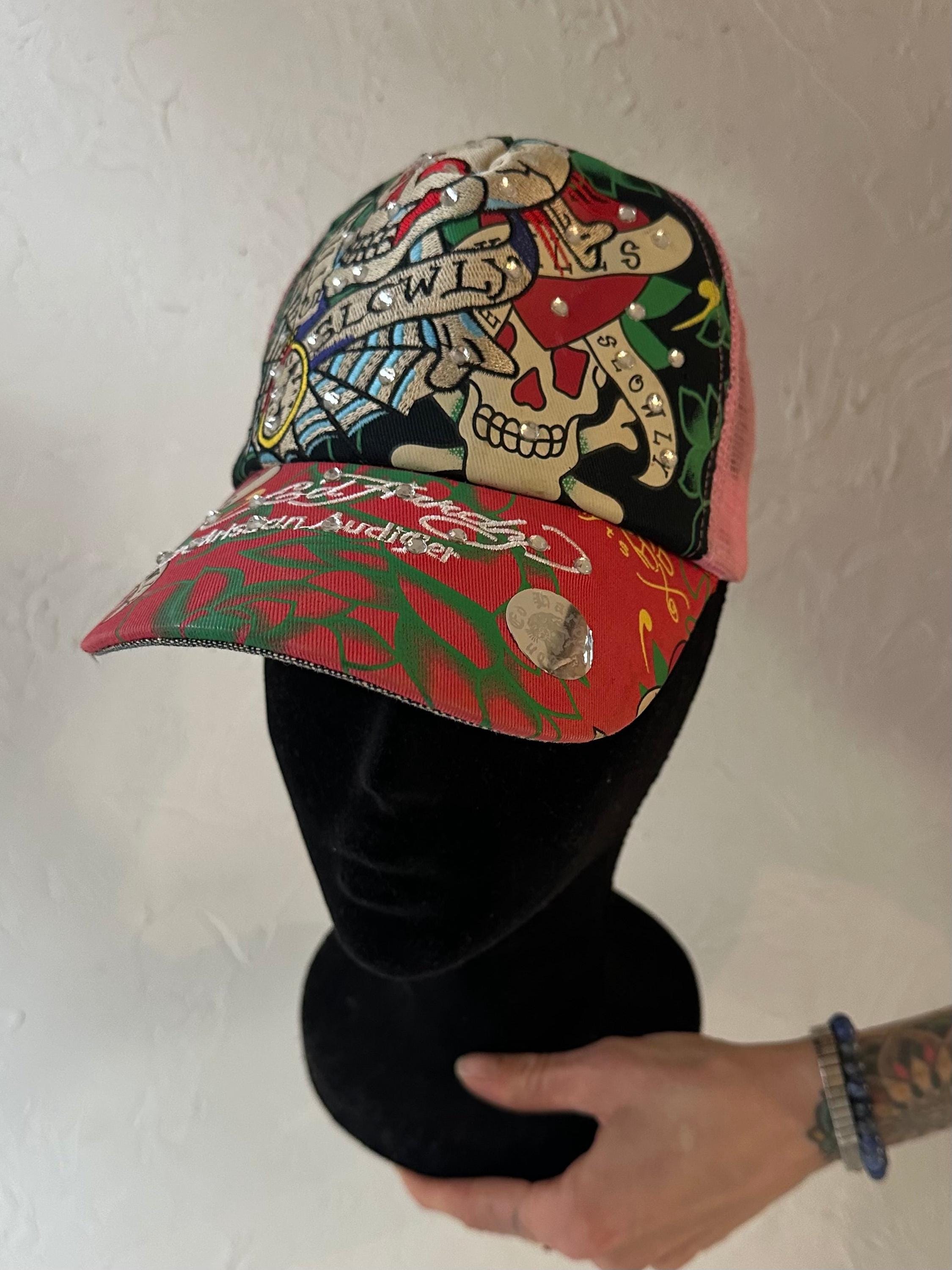 Buy Y2K 'ed Hardy Christian Audigier' Pink Trucker Hat Online in
