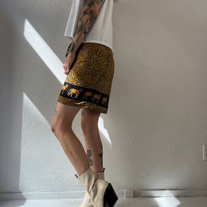 Y2K Animal Print Wrap Skirt / Medium