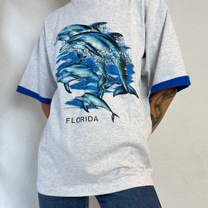 90s 'Bay Bridge' Florida Dolphin T Shirt / Large