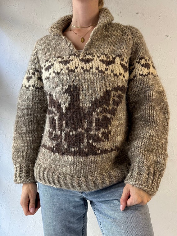 Vintage Hand Knit Eagle Sweater Small Etsy UK