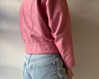 80s 90s 'champion' Pink Leather Bomber Jacket / Small - Etsy