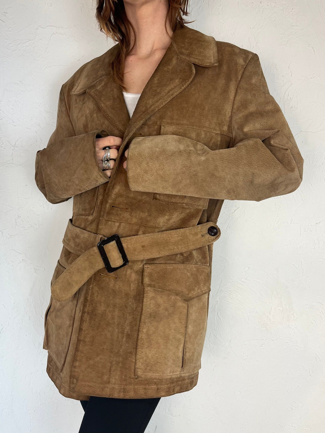 80s Thick Suede Leather Chore Jacket / Large Etsy